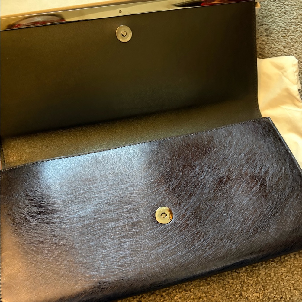 Jimmy Choo Navy Leather clutch -NWT - Picture 4 of 16